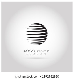 Lines & Connection Globe Logo. Symbol & Vector Template.