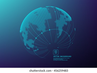 lines constitute Points of the sphere science and technology background