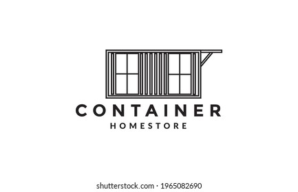 lines container shop home logo symbol icon vector graphic design illustration