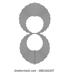 Lines in Curved Form . Spiral Vector Illustration .Technology round. Wave Logo . Design element . Abstract Geometric shape .