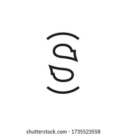 lines curved shape letter S design concept