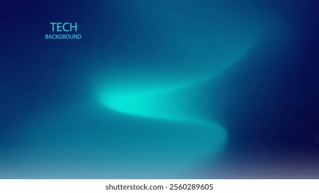 Lines Curves. Abstract background. Green Blue Colour Gradient. Monitor display tech wallpaper. Glowing and reflect neon light. Future technology.