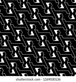 Lines, curves, figures ornament. Geometric motif. Digital paper, textile print, web design, abstract backdrop. Modern backdrop. Geometrical wallpaper. Seamless pattern. Vector