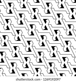 Lines, curves, figures ornament. Geometric motif. Digital paper, textile print, web design, abstract backdrop. Modern backdrop. Geometrical wallpaper. Seamless pattern. Vector .