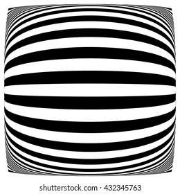 Lines with deformation effect. Abstract uncolored, monochrome illustration.