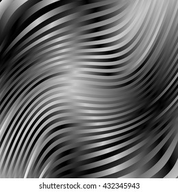 Lines with deformation effect. Abstract uncolored, monochrome illustration.