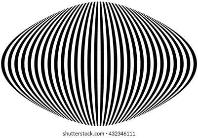 Lines with deformation effect. Abstract uncolored, monochrome illustration.