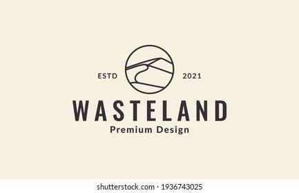 lines desert with circle logo symbol vector icon illustration design