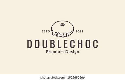 lines dessert donuts chocolate logo design vector icon symbol graphic illustration