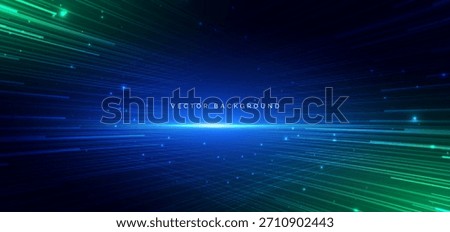 Lines diagonal glowing overlapping on blue and green background. Techology data internet network concept. Vector illustration