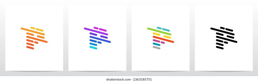 Líneas Bandas diagonales Letra Diseño de logotipo P