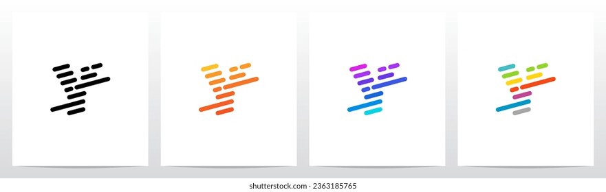 Líneas Bandas diagonales Letra diseño de logotipo Y