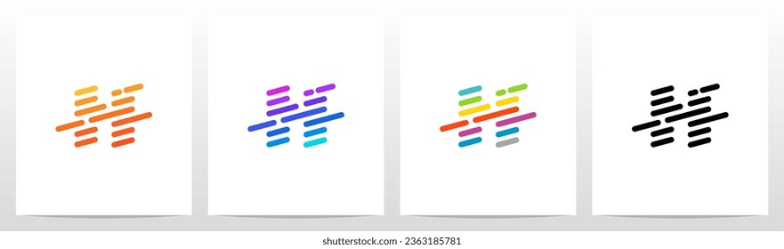 Lines Diagonal Stripes Letter Logo Design H