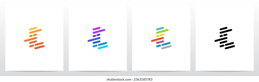 Lines Diagonal Stripes Letter Logo Design L