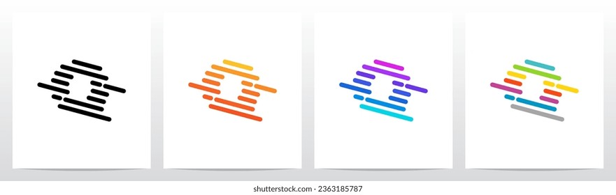 Lines Diagonal Stripes Letter Logo Design Q