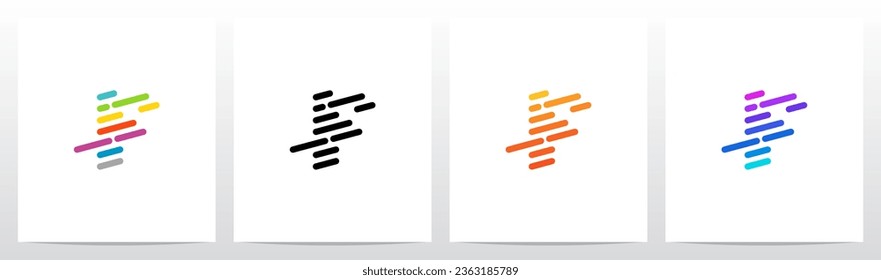 Líneas Bandas diagonales Letra Diseño de logotipo F