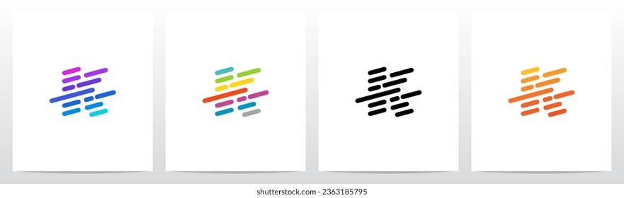 Lines Diagonal Stripes Letter Logo Design K