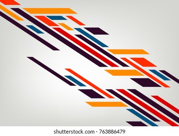 Lines diagonally in motion.Multicolored lines in dynamics on a white background - vector.