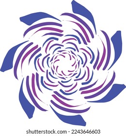 Lines from digital brushes arranged by the radial method 