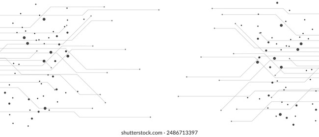 Lines digital technology futuristic on a white background. High-tech connection system. technology communication concept.