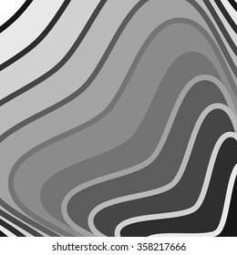 Lines with distortion. Abstract monochrome graphic.
