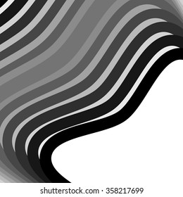 Lines with distortion. Abstract monochrome graphic.