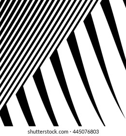 Lines with distortion. Edgy, wavy lines monochrome geometric pattern.