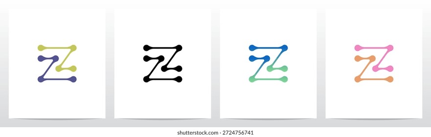 Líneas Puntos Forma orgánica Abstractas Letra Logotipo inicial Diseño Z