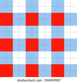 Lines Dots Blue Serenity Red White Chessboard Background Vector Illustration