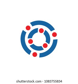 lines and dots circle design logo vector