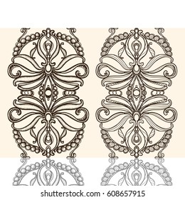 Lines and Dots. Element of the ornament in Baroque style