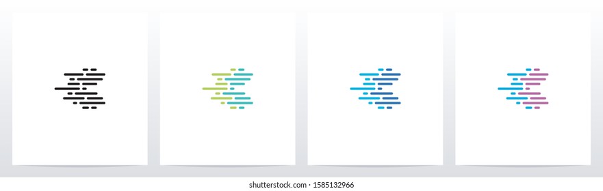 Lines And Dots Letter Logo Design C