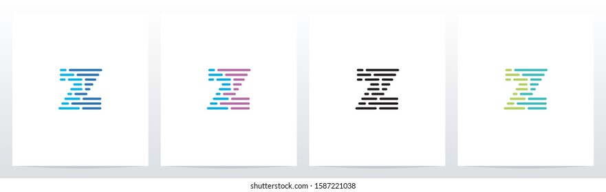 Lines And Dots Letter Logo Design Z
