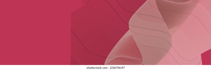 Linien und Punkte Neuer abstrakter Hintergrund auf rosafarbenem Viva Magenta Farbe futuristische Elemente Banner geometrisch rosa Farbverlauf