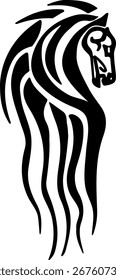 A lines drawing a horse shape 