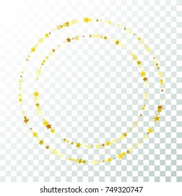 Lines Drawn by Stars. Christmas Design of a Magic Background for an Invitation Card, Postcard, Poster. Starry Confetti on Transparent Background