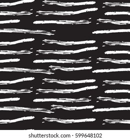 Lines drawn freehand, an abstract texture, seamless pattern  on a black background. Modern stylish texture. Monochrome  graphic design.