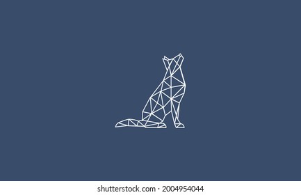  lines drawn isolated vector object dog. Dog  sign on a BLACK background. Illustration for banner, web, design element, template, postcard.
