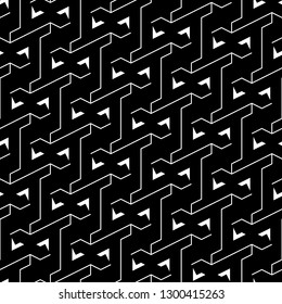 Lines, figures ornament. Geometric motif. Digital paper, textile print, web design, abstract backdrop. Modern backdrop. Seamless pattern. Geometrical wallpaper. Vector work