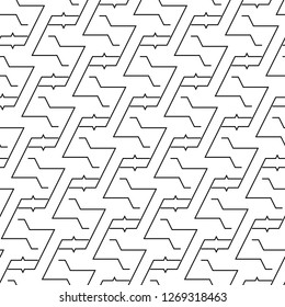Lines, figures ornament. Geometrical wallpaper. Modern backdrop. Geometric motif. Digital paper, textile print, web design, abstract backdrop. Seamless pattern. Vector work
