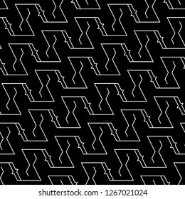 Lines, figures ornament. Modern backdrop. Geometric motif. Digital paper, textile print, web design, abstract backdrop. Geometrical wallpaper. Seamless pattern. Vector work.