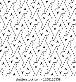 Lines, figures ornament. Modern backdrop. Geometrical wallpaper. Geometric motif. Digital paper, textile print, web design, abstract backdrop. Geometrical wallpaper. Seamless pattern. Vector work.