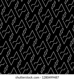 Lines, figures ornament. Modern backdrop. Geometric motif. Digital paper, textile print, web design, abstract backdrop. Geometrical wallpaper. Seamless pattern. Vector work.