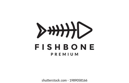 lines fish bone logo symbol vector icon illustration graphic design