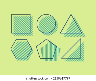 Lines in Flat Geometry Shapes with Shadows with Lines view. Vector Illustration Formats. Suitable for graphic design materials or graphic resources