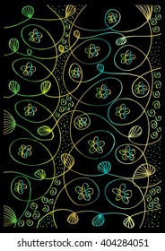  lines floral decorative design element
