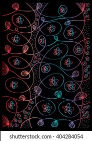  lines floral decorative design element