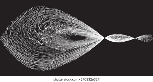  Lines flow enters the information tree. Stream focuses for collection and processing.