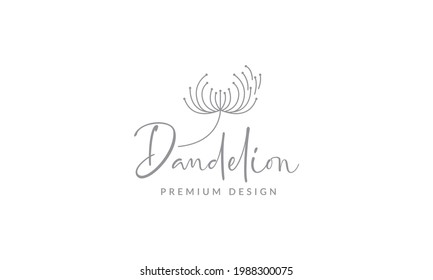 lines flower fly dandelion logo symbol vector icon illustration graphic design