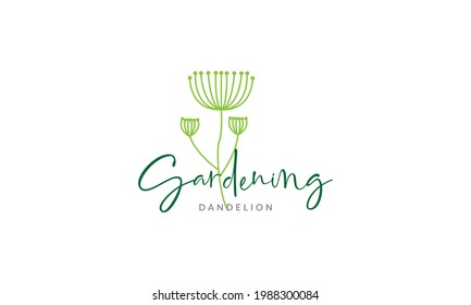 símbolo del logotipo de flor flor flor flor dandelion ilustración del icono gráfico